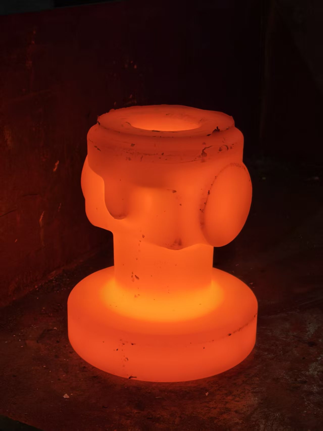 Hot forged 825 part, still red hot